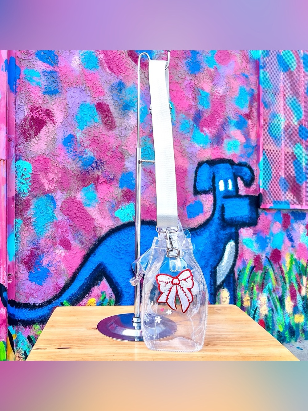 ‘GEMSTONE RIBBON’ Clear Medium Tote Bag 10” - Picture 7 of 8